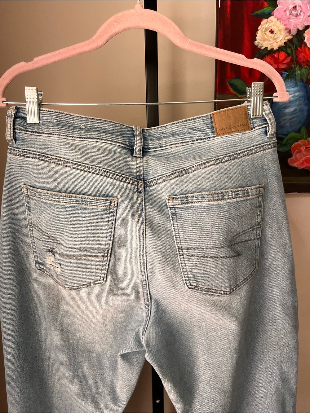 American Eagle Outfitters Light Blue Slim Straight Jeans stretch - Picture 7 of 9